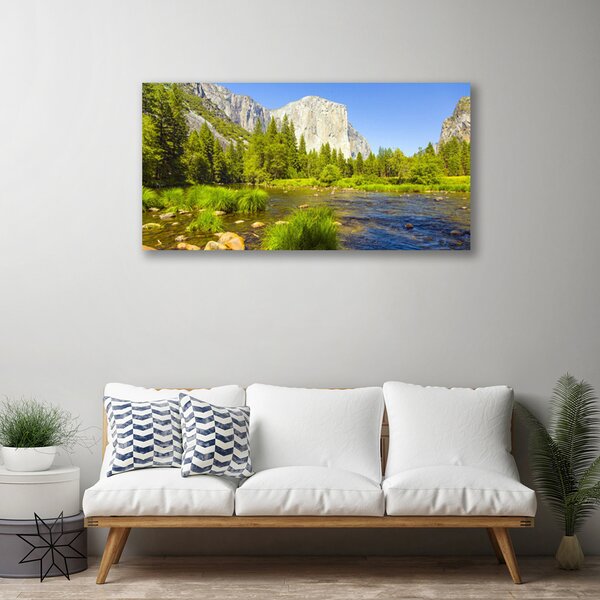 Obraz canvas na ścianę Alpejska Sielanka nad Wodą