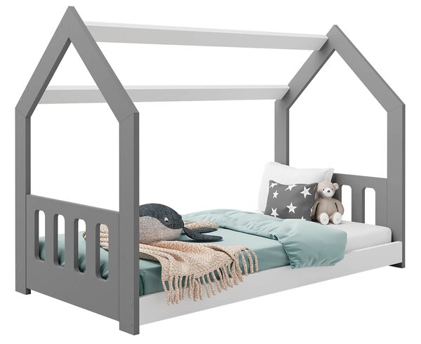 Łóżko Domek dziecięce 160x80 dla dzieci szare D2C