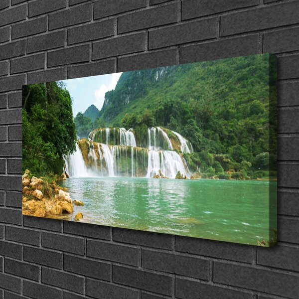 Obraz canvas Leśna Kaskada Wodna