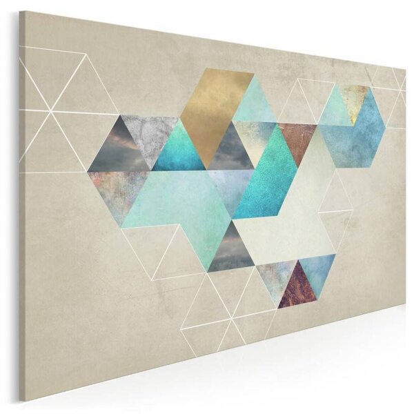 Heksagonalny przypływ - nowoczesny obraz na płótnie - 120x80 cm