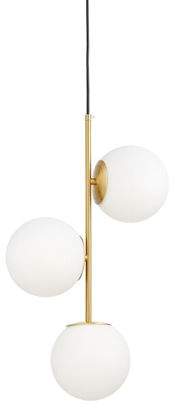 LAMPA WISZĄCA NOWOCZESNA MOSIĘŻNA BIAŁE KULE STELVIO 3