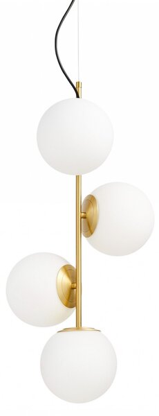 LAMPA WISZĄCA NOWOCZESNA MOSIĘŻNA BIAŁE KULE STELVIO 4