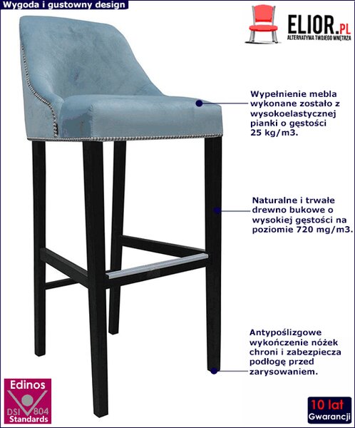 Tapicerowany hoker z oparciem R7-B92