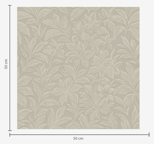 Tapety Tłoczone sylwetki liści, ciepły kolor taupe, Tapety Z kwiatami, a00781 : Uwalls.pl