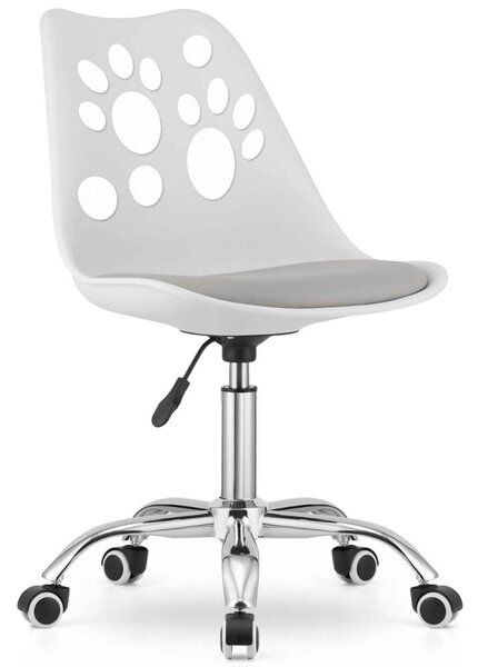 MebleMWM Krzesło obrotowe PRINT ▪️ 3738 ▪️ biało-szare