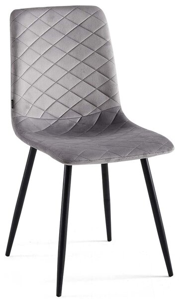 MebleMWM Krzesło tapicerowane szare DC-6400 szary welur 20