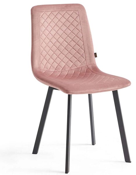 MebleMWM Krzesło tapicerowane DC-6500 | Welur | Różowy #44 | Outlet
