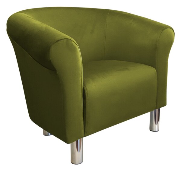 Fotel Milo BL75 nogi chrom zielona oliwka
