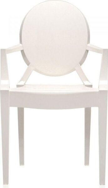 Krzesło Lou Lou Ghost nieprzeźroczyste lśniąca biel