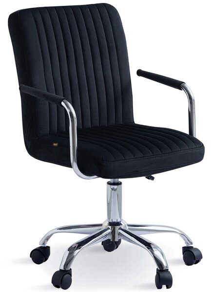 MebleMWM Krzesło obrotowe welurowe HARIS 2 (DC-6096S) / czarne