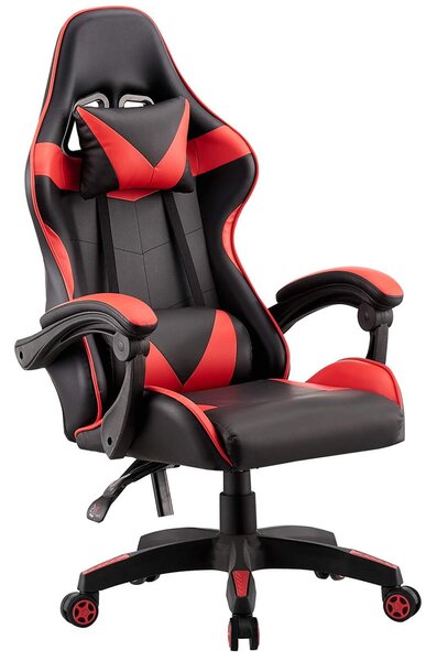 EMWOmeble Fotel gamingowy obrotowy OC-810 czarno-czerwony