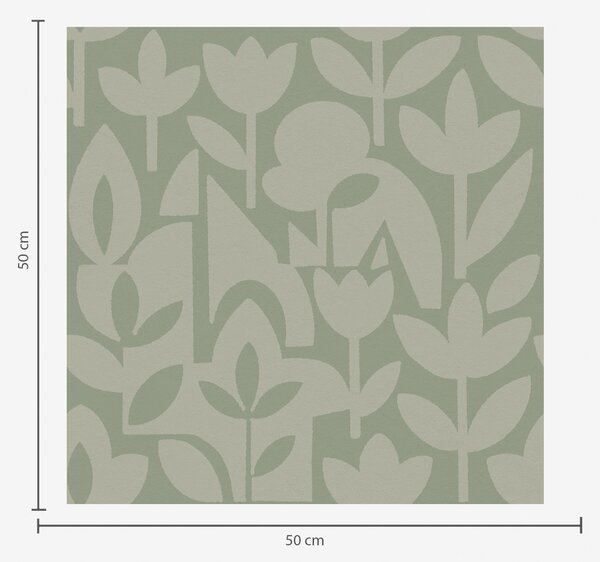 Tapety Geometryczne kwiatowe sylwetki w delikatnym kolorze szałwii, Tapety Z kwiatami, a00875v1 : Uwalls.pl