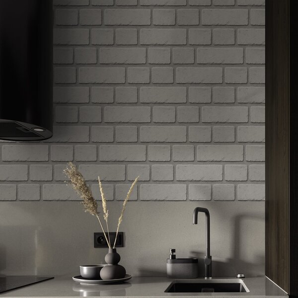 Tapety Jasnoszara tekstura cegły z miękkimi krawędziami, Tapety Loft, a00878 : Uwalls.pl
