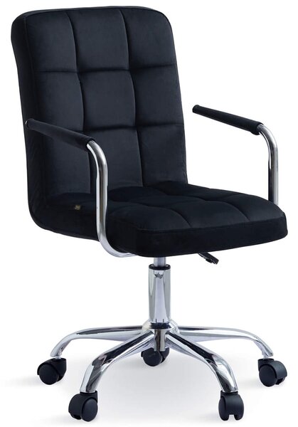 MebleMWM Krzesło obrotowe welurowe HARIS (DC-6096H) / Czarne