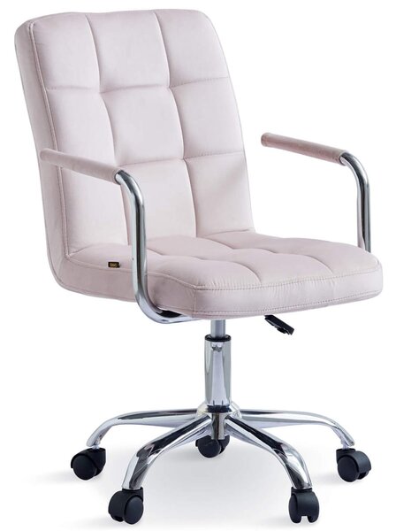 EMWOmeble Krzesło obrotowe welurowe HARIS (DC-6096H) / różowy #39