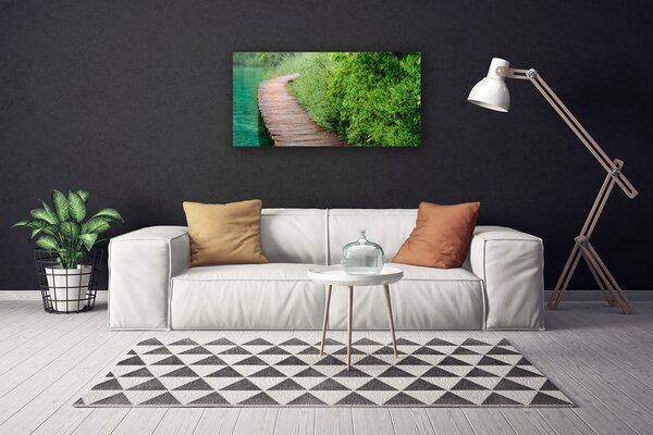 Obraz canvas Drewniany Mostek w Lesie