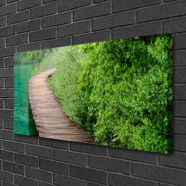 Obraz canvas Drewniany Mostek w Lesie