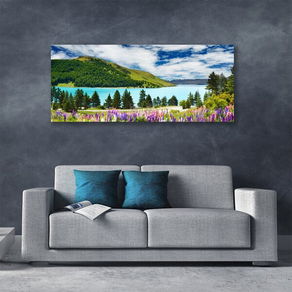 Obraz canvas Panorama Alpejskiego Jeziora