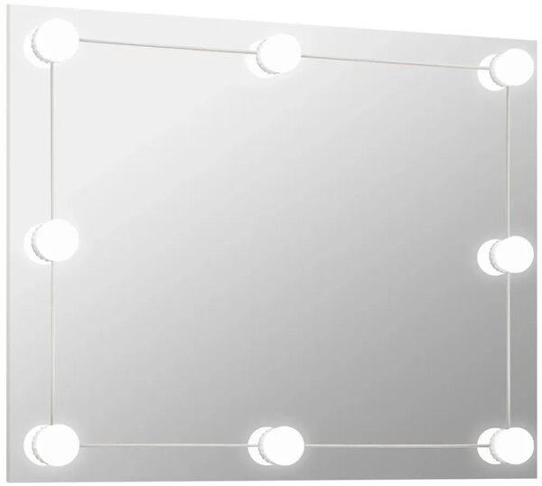 Nowoczesne prostokątne lustro z oświetleniem LED 80x60 cm L4-H97