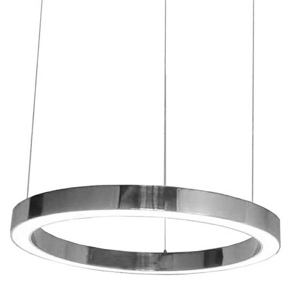 EMWOmeble Lampa wisząca RING 100 srebrna - LED, stal polerowana