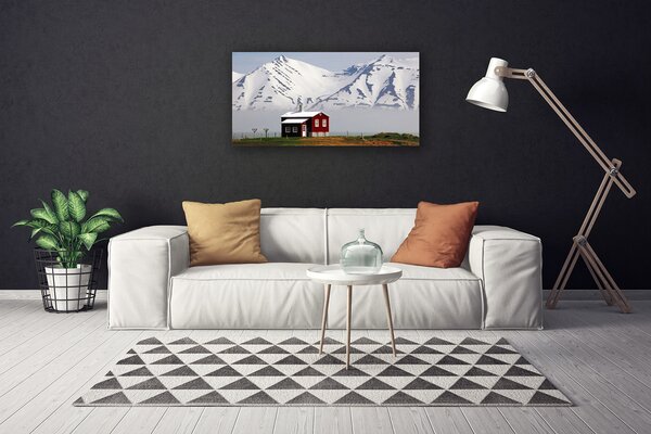Obraz canvas Chatka w Śnieżnych Alpach