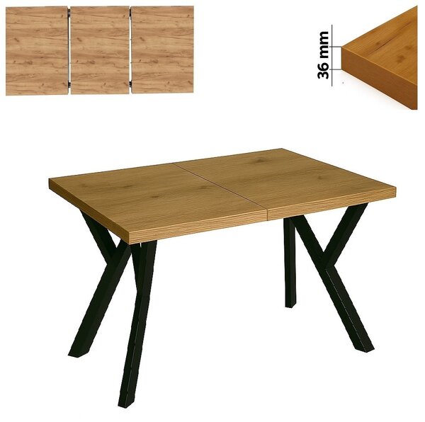 Stół 70x120/170 cm prostokątny rozkładany, blat 3,6 cm, nogi Metalowe „ Y ” PROMOCJA I ArtDHome