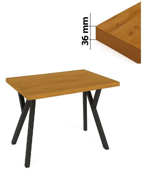 Stół 60x80 cm prostokątny nierozkładany, blat 3,6 cm, nogi Metalowe „ Y ” I ArtDHome