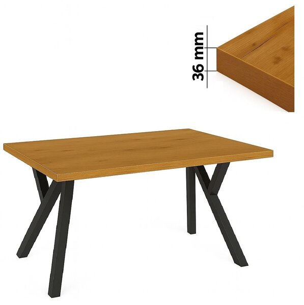 Stół 60x120 cm prostokątny nierozkładany, blat 3,6 cm, nogi Metalowe „ Y ” I ArtDHome