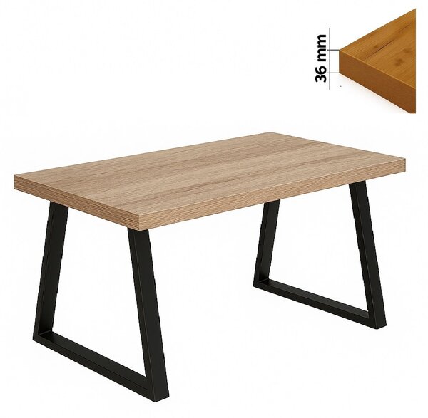 Stół 70x120 cm prostokątny nierozkładany, blat 3,6 cm, nogi Metalowe „ Trapez ” I ArtDHome
