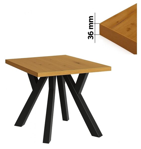Stół 60x60 cm kwadratowy nierozkładany, blat 3,6 cm, nogi Metalowe „ Y ” I ArtDHome