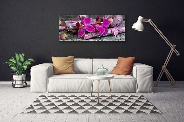 Obraz canvas Kwiaty na Rustykalnym Drewnie