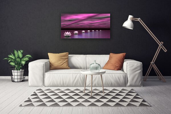 Obraz canvas Lilie Wodne na Jeziorze
