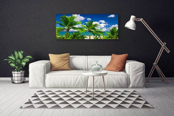 Obraz canvas Tropikalna Panorama z Palmami