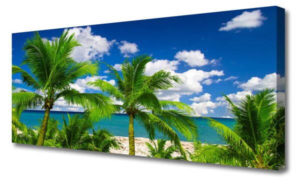 Obraz canvas Tropikalna Panorama z Palmami