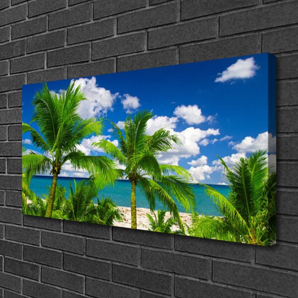 Obraz canvas Tropikalna Panorama z Palmami