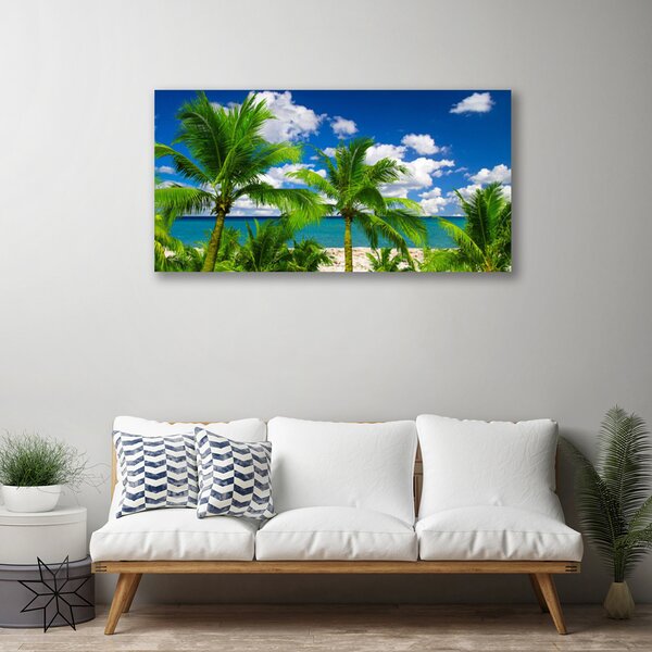Obraz canvas Tropikalna Panorama z Palmami