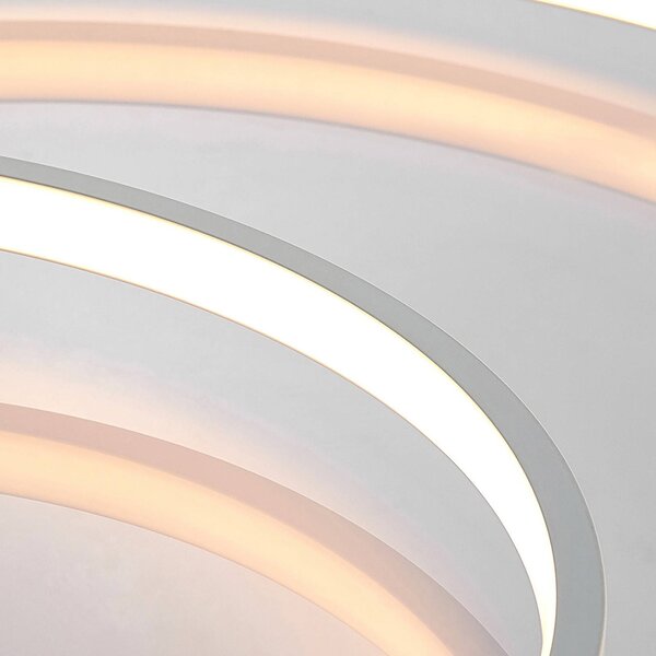 Lampa sufitowa LED Nerwin Lindby, możliwość ściemniania, biały / opal, salon / jadalnia, aluminium, nowoczesny