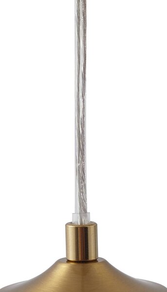 Lampa wisząca szklana Piatra Lindby, możliwość ściemniania, kremowy / amber, salon / jadalnia, szkło, nowoczesny