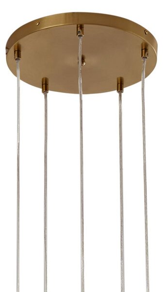 Lampa wisząca szklana Piatra Lindby, możliwość ściemniania, kremowy / amber, salon / jadalnia, szkło, nowoczesny