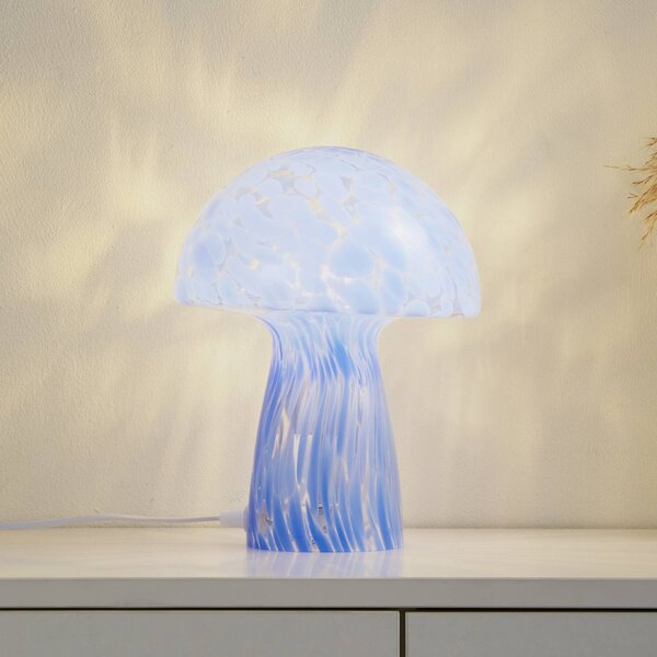 Lampa stołowa Hubi Lindby, niebieski, salon / jadalnia, szkło, nowoczesny