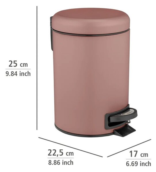 Łososiowy stalowy kosz na śmieci z pedałem 3 l Leman – Wenko