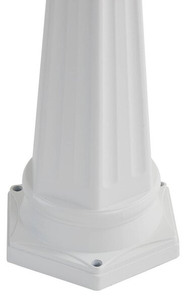 Lampa zewnętrzna Lindby Edana, 211 cm, biały, metal, E27, IP44 Edana Lindby, możliwość ściemniania, biały / opal, aluminium, nowoczesny