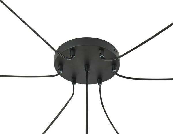 Lampa wisząca szklana Marla Lindby, możliwość ściemniania, czarny, salon / jadalnia, szkło, nowoczesny