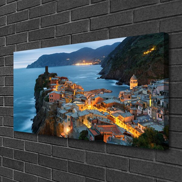 Obraz canvas Port u Stóp Majestatycznych Gór