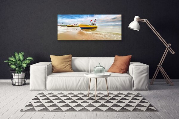 Obraz canvas Kolorowe Łodzie na Brzegu