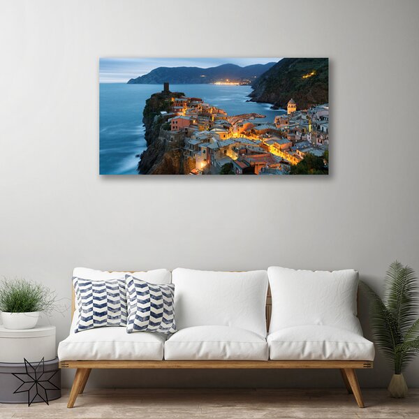 Obraz canvas Port u Stóp Majestatycznych Gór