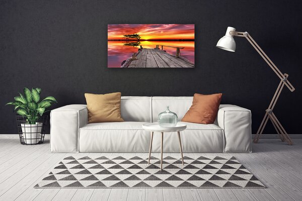 Obraz canvas Drewniane Molo nad Jeziorem