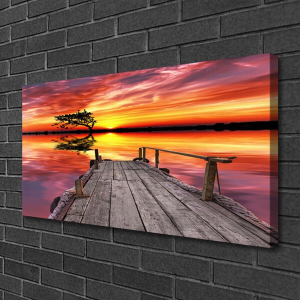 Obraz canvas Drewniane Molo nad Jeziorem