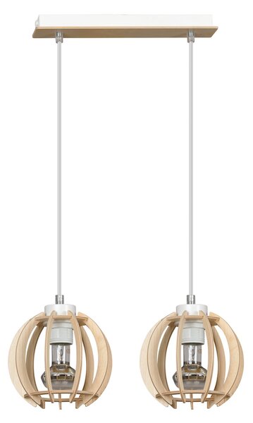 DILMA 2 NATURAL 398/2 lampa wisząca w stylu skandynawskim regulowana drewno