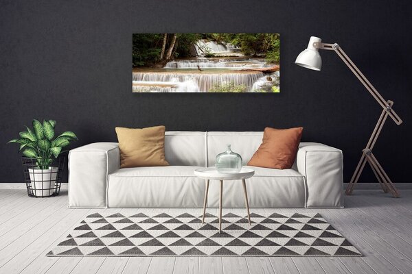 Obraz canvas na ścianę Ukryty Wodospad w Gęstwinie Lasu